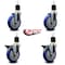 Service Caster 5'' Blue Poly Wheel Swivel 1-7/8'' Expanding Stem Caster Set 2 Brakes, 4PK SCC-EX20S514-PPUB-BLUE-2-PLB-2-178 - alternate 2
